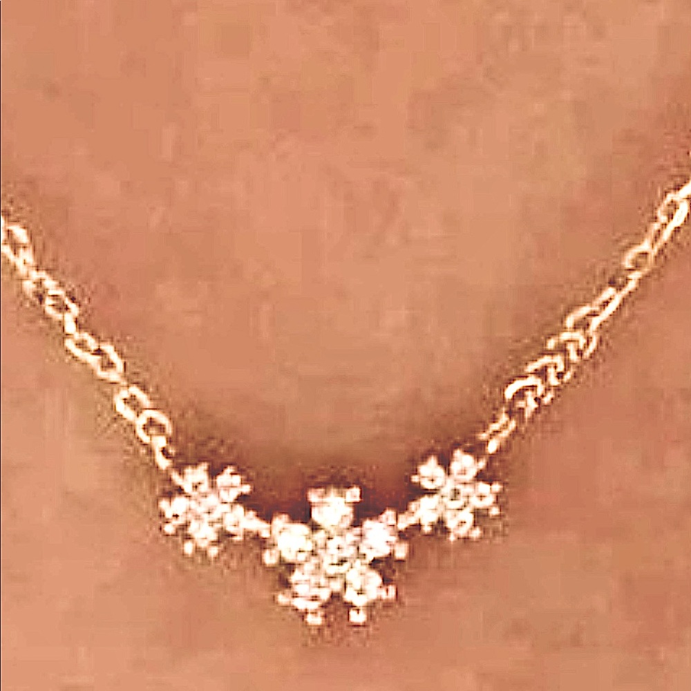 NWTS! Moda Brand Crystal Goldtone Flower Necklace.